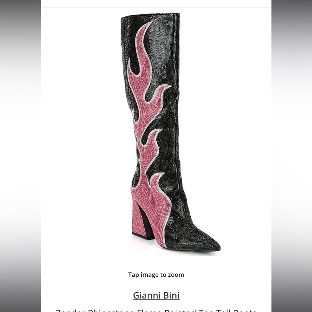 Gianni Bini
Zander Rhinestone Flame Pointed Toe Tall Boots
